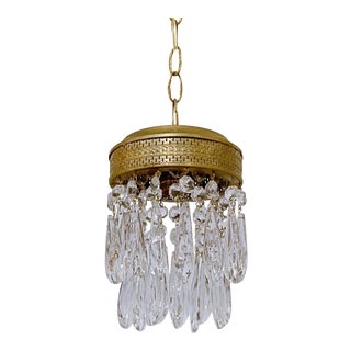 1920s Traditional Brass Rim Chandelier For Sale