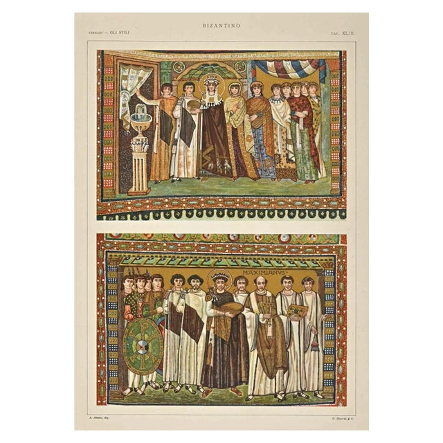After A. Alessio, Byzantine Decorative Style, Chromolithograph For Sale