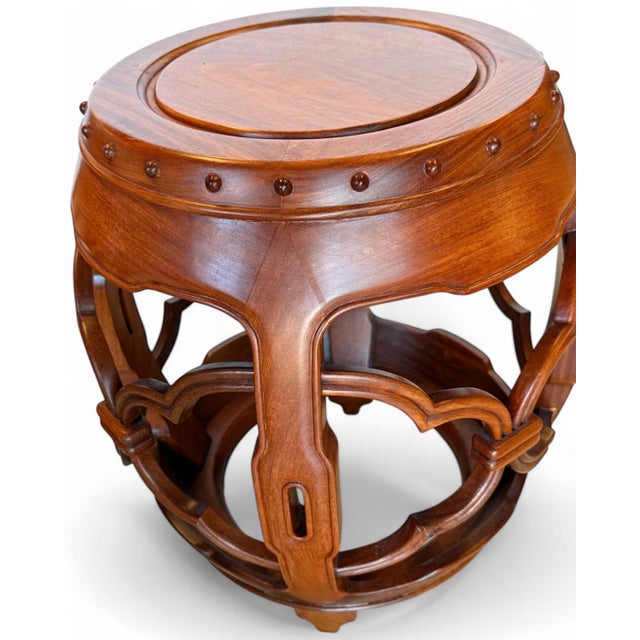 Late 20th Century Chinese Elm Drum Seats Pair For Sale In Tampa - Image 6 of 8