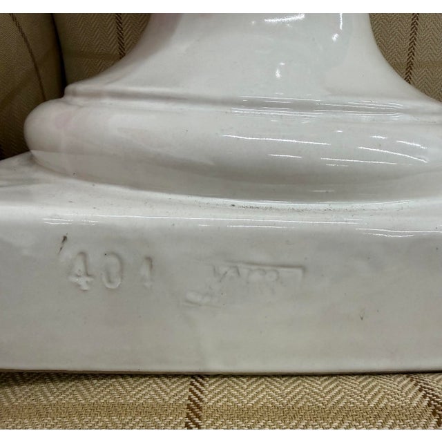 Monumental Mid-Century Viúva Lamego Portuguese White Glazed Ceramic Finial, 48.5” For Sale - Image 10 of 12