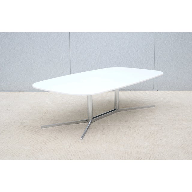 White Modern Mario Ruiz for Studio Tk Envita Rectangular White Corian Top Coffee Table For Sale - Image 8 of 12