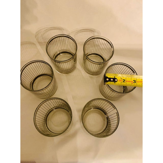 Georges Briard Silver Mirror Pin Stripe Low Ball Glasses - Set of 6 For Sale - Image 10 of 12