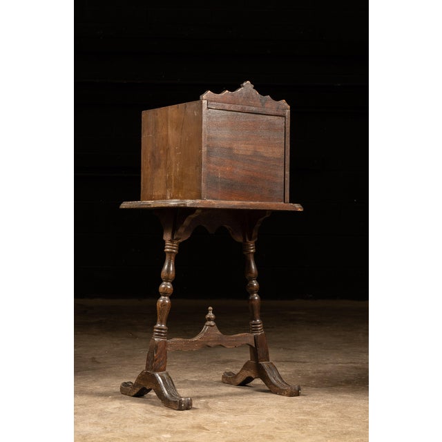 Early 20th Century Early 20th Century Colonial Revival Walnut Smoking Stand With Humidor For Sale - Image 5 of 7