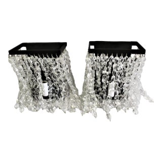 1990s Rock Crystal Sconces - a Pair For Sale