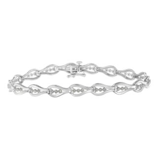 Sterling Silver Diamond Link Bracelet (0.5 cttw, I-J Color, I3 Clarity) For Sale