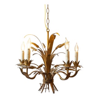 Mid 20th-Century French Wheat Sheaf Chandelier, Inspired by Coco Chanel For Sale