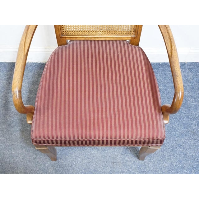Drexel Heritage Solid Pecan Italian Style Cane Back Dining Arm Chair For Sale In Kansas City - Image 6 of 10