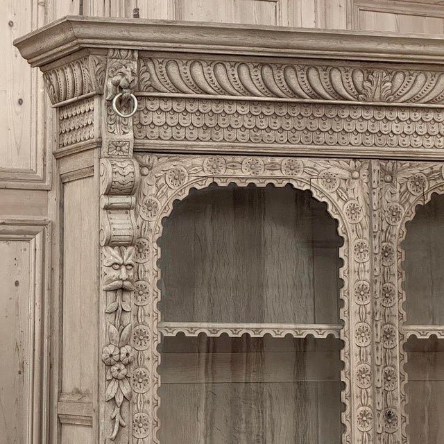 19th Century Belgian Hand-Carved Stripped Oak Bookcase For Sale In Dallas - Image 6 of 18