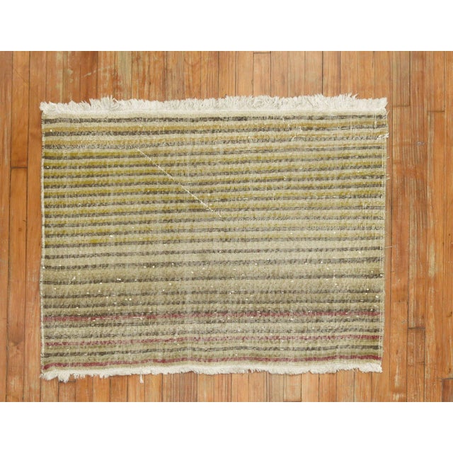 1960s Hip Shabby Turkish Striped Rug - 2'10" x 3'9" For Sale In New York - Image 6 of 6