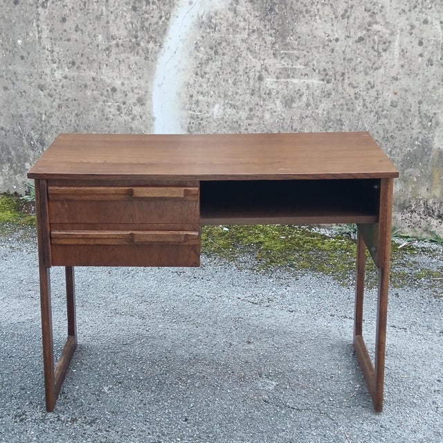 Mid-Century Desk with Oak Finish, France, 1970 For Sale - Image 10 of 10