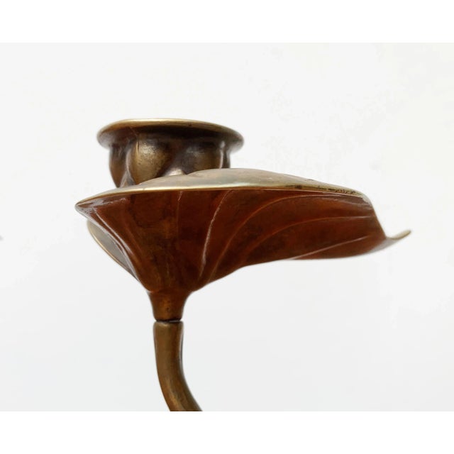 Vintage Brutalist Floral Metal Candleholder For Sale - Image 15 of 18