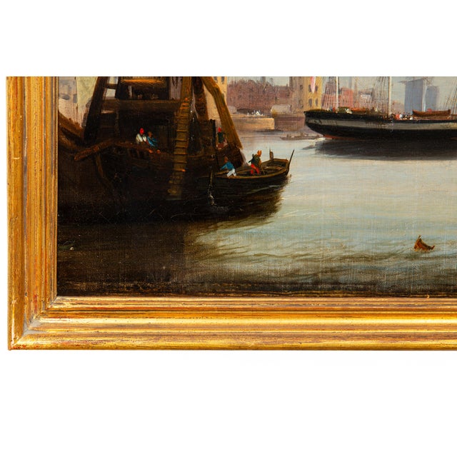 Fine Pair of British School Paintings of London Along the Thames Circa 1835 For Sale - Image 12 of 17