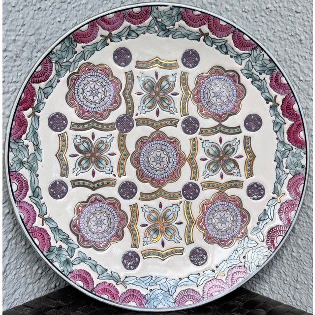 Chinoiserie Vintage Chinoiserie Decorative Plate For Sale - Image 3 of 11