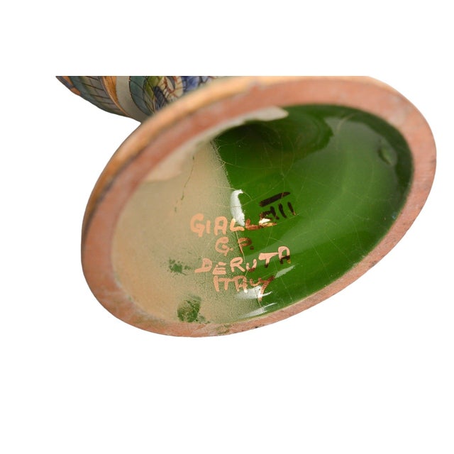 Metal Vintage Gialetti Deruta Italian 24kt Gold Plated Hand Painted Mosaic Byzantine Style Pitcher For Sale - Image 7 of 9