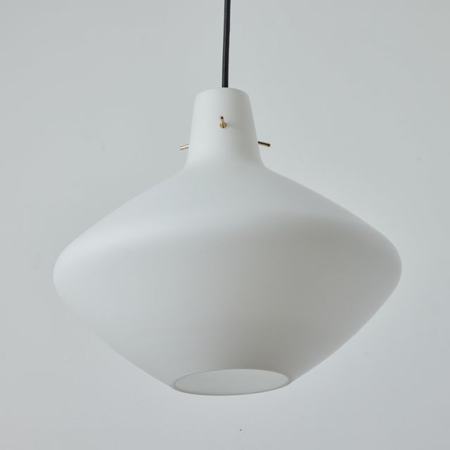 1950s Stilnovo Sculptural Opaline Glass Pendant, Unmarked For Sale In Los Angeles - Image 6 of 12