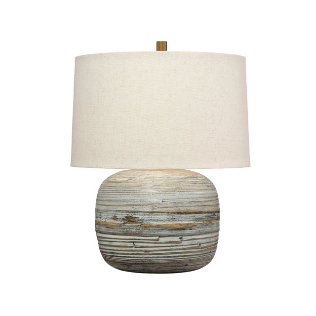 2020s Cocoon Table Lamp, White Washed Bamboo For Sale - Image 5 of 5