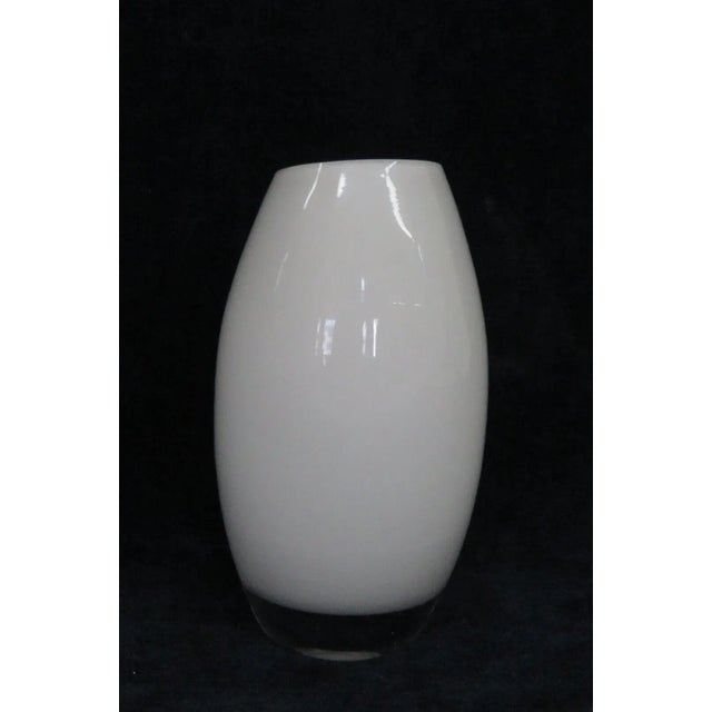 Mid 20th Century Cased Glass White Tapered Small Vase For Sale - Image 5 of 10