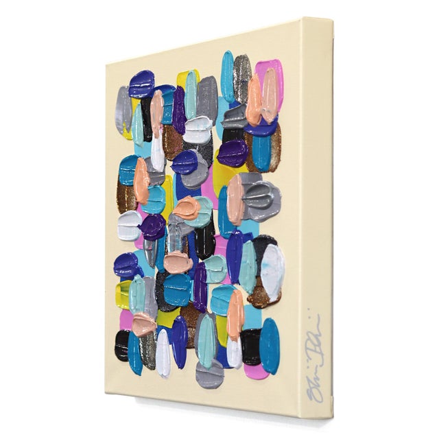 Contemporary Stylin' - Original Glitter Accent Impasto Abstract Acrylic Painting For Sale - Image 3 of 9