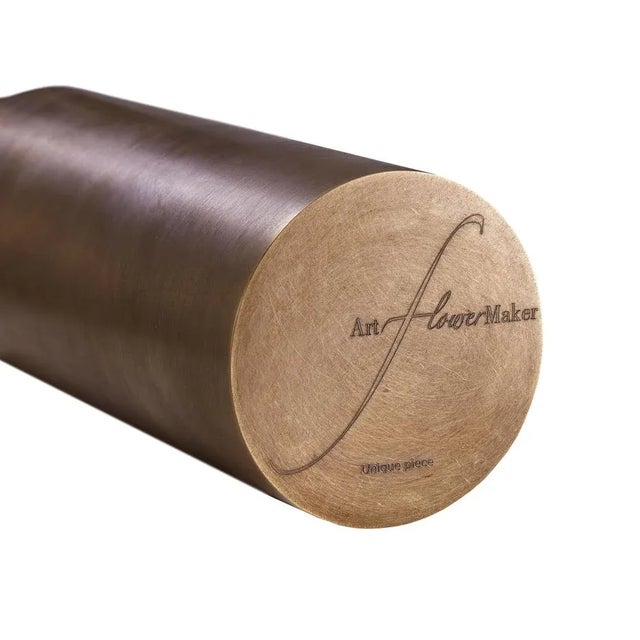 Tall Bronze Swirls and Mum Sculpture by Art Flower Maker For Sale - Image 4 of 5