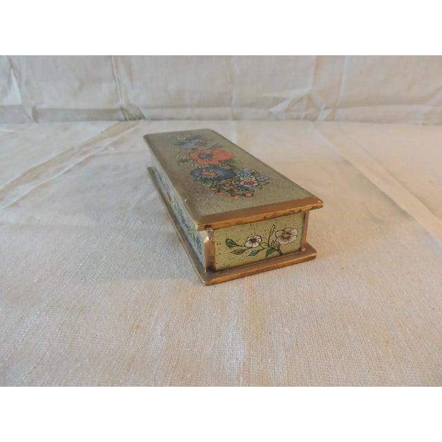 1990s Vintage Hand Painted Mexican Decorative Pencil Box For Sale - Image 5 of 8