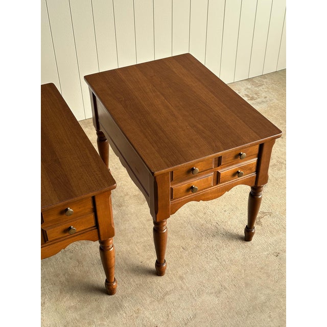 Vintage Mersman Scalloped Maple End Tables, Pair For Sale - Image 14 of 17