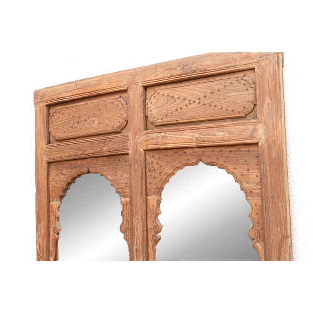 19th Century Early 1800's Double Arch Tall Haveli Mirror For Sale - Image 5 of 7