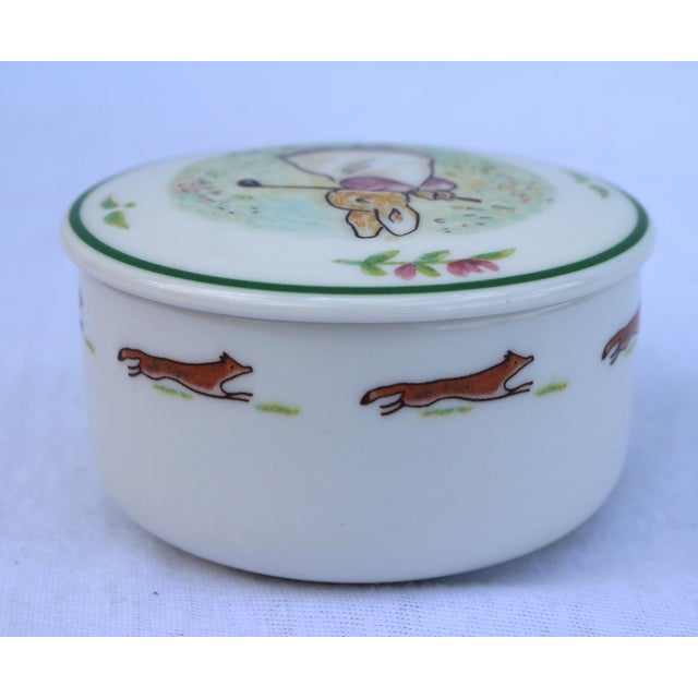 1994 Vintage Villeroy & Boch German Foxwood Tales Golfing Rabbit Porcelain Trinket Box With Lid. For Sale In Cincinnati - Image 6 of 10