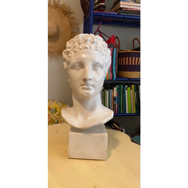 Stone Hermès Bust Sculpture, Plaster & Marble Base Circa 1960s For Sale - Image 7 of 10