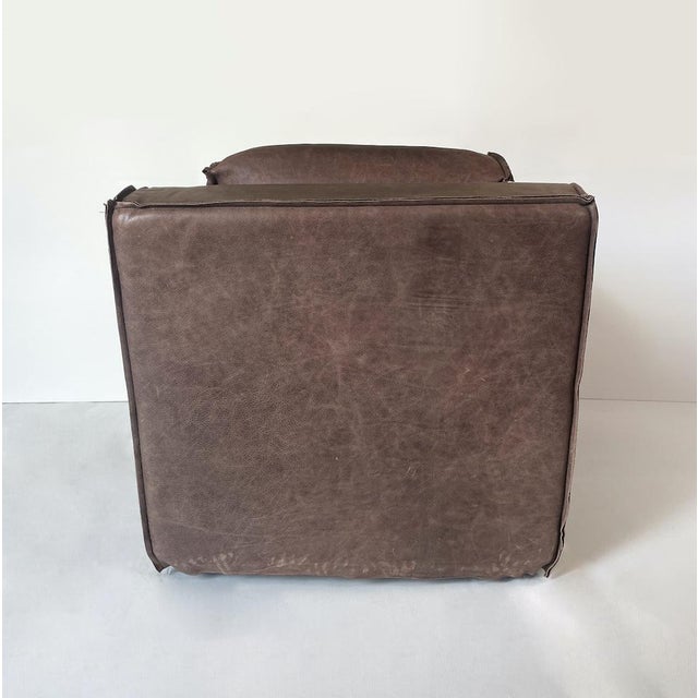 Brown Leather Armchair, Italy, 2000s For Sale - Image 15 of 18
