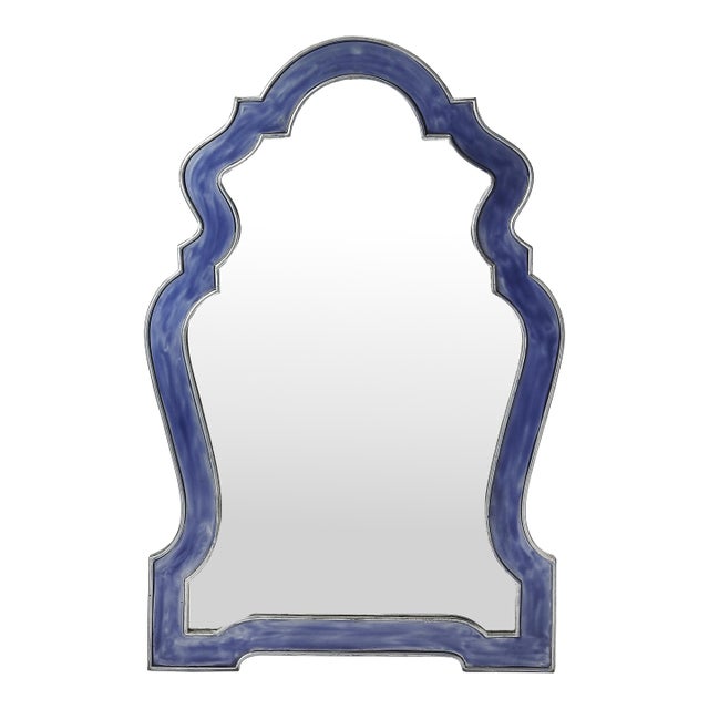Donia 28 in. W x 44 in. H Vertical Wall Mirror, Blue For Sale