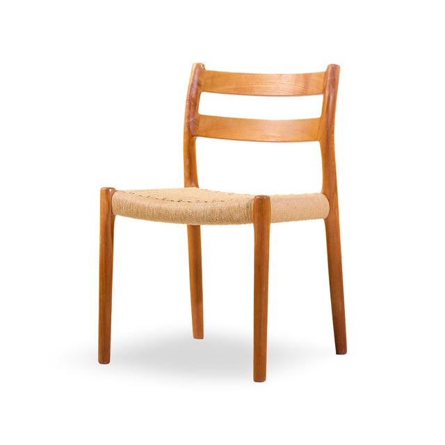 Niels Møller Models 84 and 67 Mid Century Danish Teak and Rope Dining Chairs - Set of 6 For Sale In Chicago - Image 6 of 18