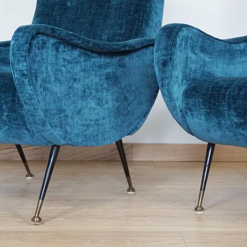 Metal Mid-Century Armchairs attributed to Marco Zanuso, 1950s, Set of 2 For Sale - Image 7 of 9