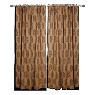 Premium Colored Linen Window Curtain Light Filtering Decorative Single Panel Size 54"x72" Inch - Virat For Sale