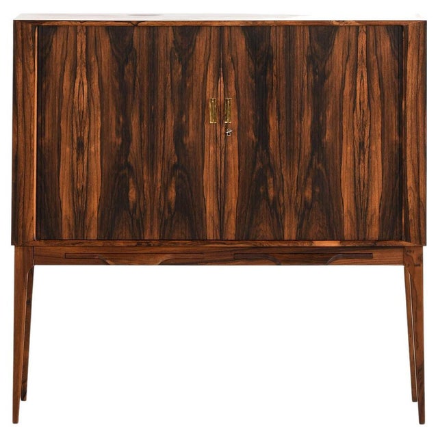 Bar Cabinet with Tambour Doors in Rosewood and Glass attributed to Kurt Østervig, 1960s For Sale - Image 10 of 10