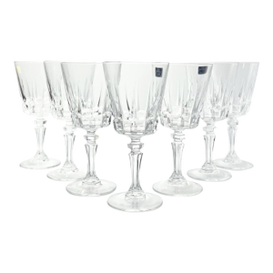 1980s Cristal D’Arques “Chantelle” 7 Claret Wine Glasses