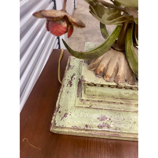 1960s Tole Painted Metal Table Lamp For Sale - Image 9 of 12