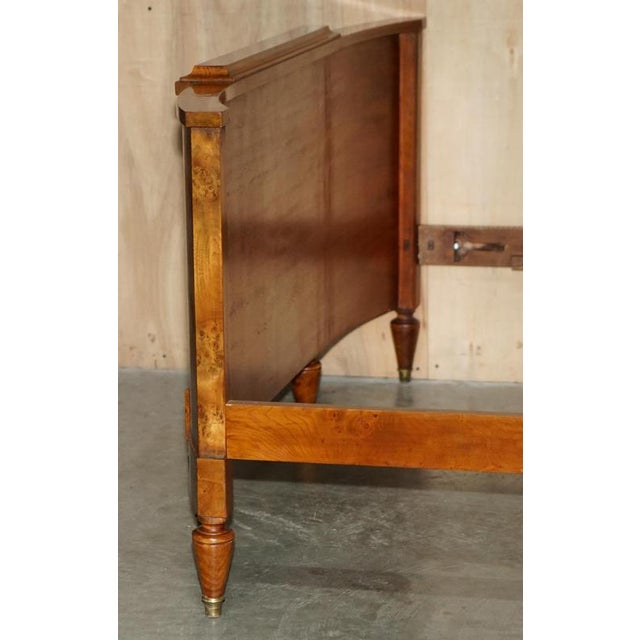 Antique French Empire Burr Walnut Estate Bed Frame, 1880s For Sale - Image 15 of 18