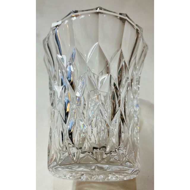 Glass 1950s Mid Century Fancy Crystal Vase For Sale - Image 7 of 9