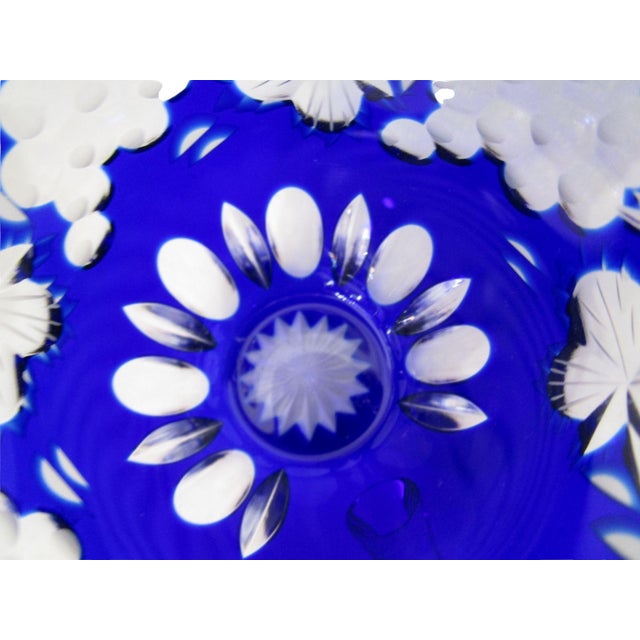 Vintage Nachtmann Traube Cobalt Blue Cut to Clear Punch Cup Grape Design Euc For Sale - Image 11 of 12