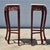 Victorian Late 20th Century Carved Red Mahogany Stone Top Corner Tables Pedestals Plant Stands, a Pair For Sale - Image 3 of 15