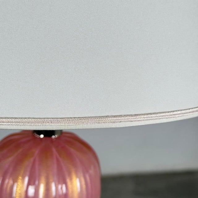 Pink Murano Glass Table Lamps from Barovier & Toso, 1970s, Set of 2 For Sale - Image 13 of 15