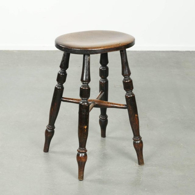 Antique English Windsor Stool, 1800s For Sale - Image 12 of 12