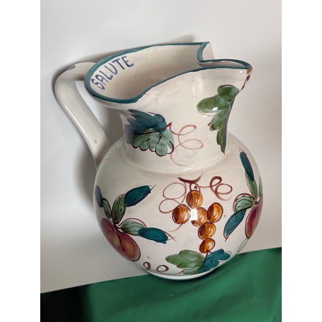 1940's Italian Vintage Hand Painted "Made in Italy Prince Macaroni Spaghetti" Lowell Mass Pitcher For Sale - Image 13 of 16