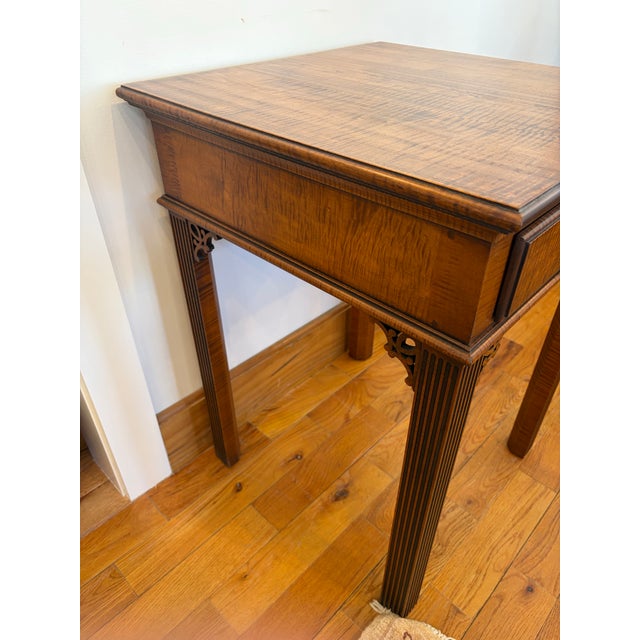 Chippendale Chippendale Style Tiger Maple Side Table For Sale - Image 3 of 12