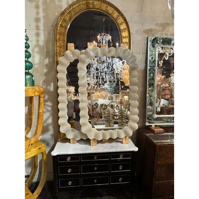Glass Murano Ivory Glass Wave Mirrors For Sale - Image 7 of 7