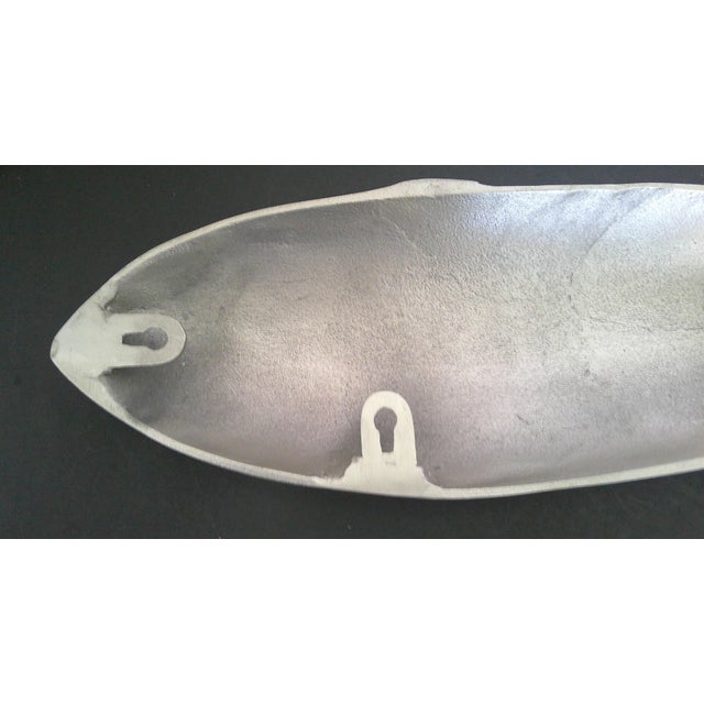 Vintage Style Silver Metal Fish Wall Hanging Sculpture For Sale In Dallas - Image 6 of 12