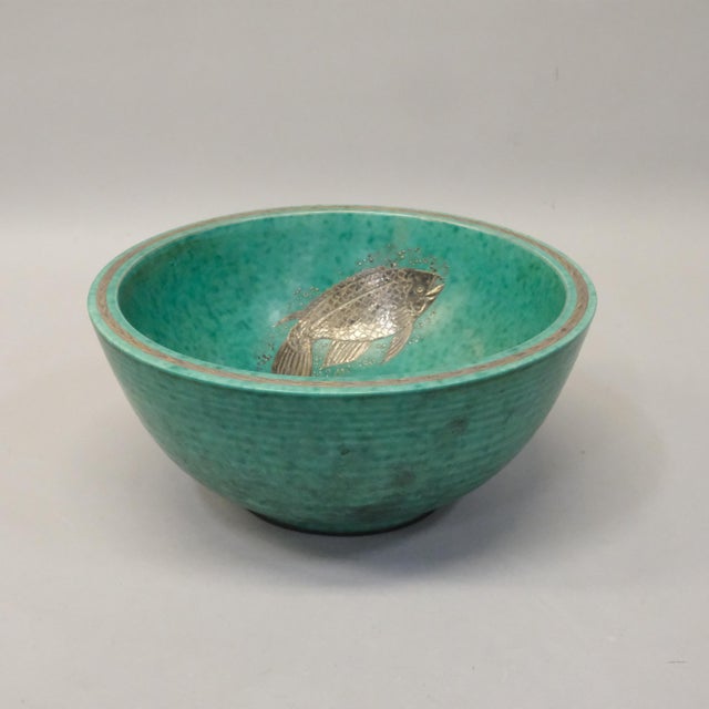 Bowl in Ceramic and Silver Argenta by Wilhelm Kåge for Gustavsberg, Sweden, 1940s For Sale - Image 6 of 6