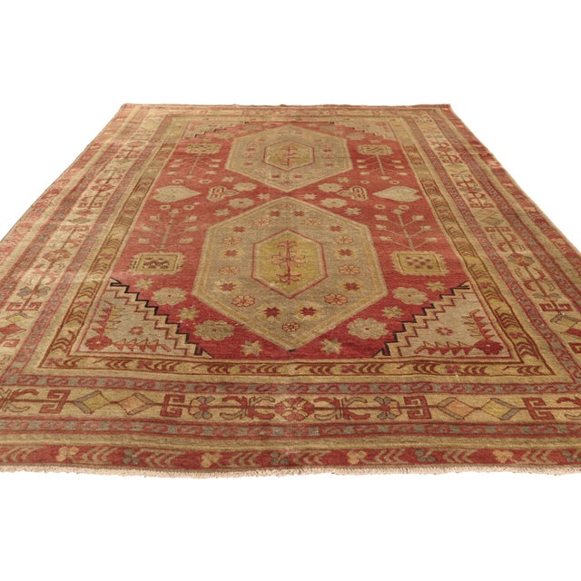 Tribal Vintage Turkish Oushak Rug, 05'04 X 08'00 For Sale - Image 3 of 10
