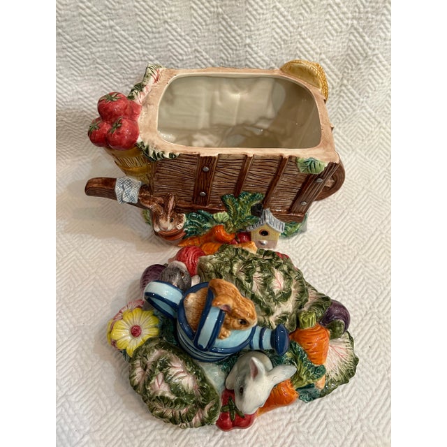 1990s 1996 Fitz and Floyd English Garden Cookie Jar or Large Canister For Sale - Image 5 of 12
