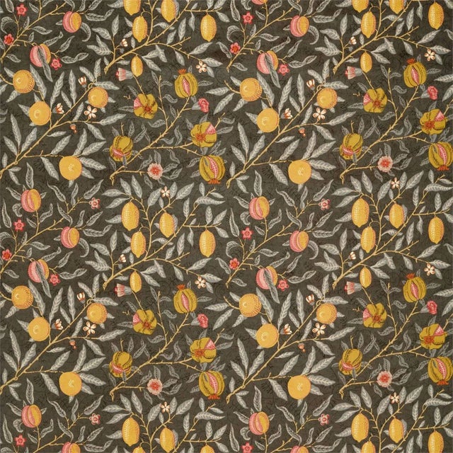 Morris & Co Fruit Velvet Fabric in Walnut/Bullrush For Sale